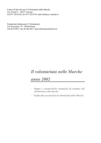 I Giovani e il volontariato nelle Marche - CSV Marche