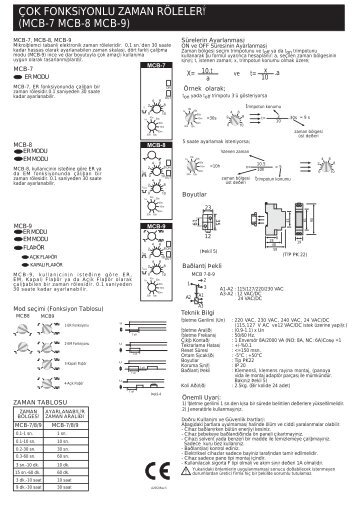 ÃOK FONKSiYONLU ZAMAN RÃLELERÄ° (MCB-7 MCB-8 ... - Entes