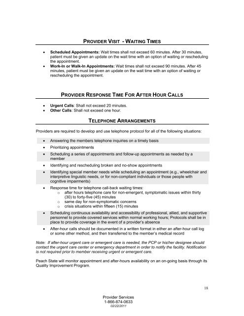 Peach State Provider Office Manual - Peach State Health Plan ...