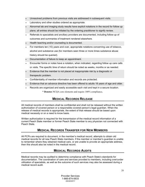 Peach State Provider Office Manual - Peach State Health Plan ...