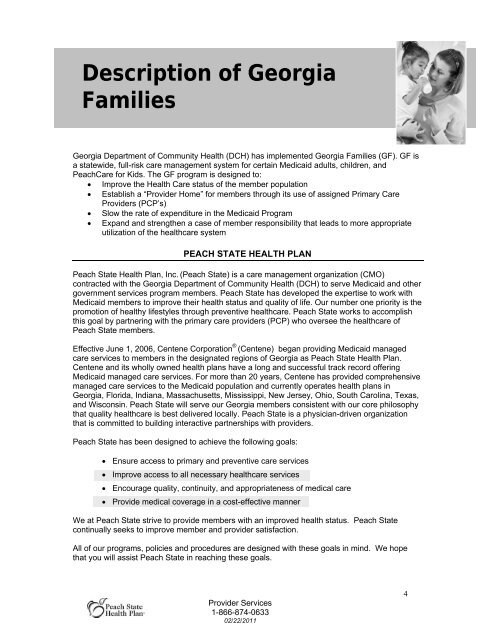 Peach State Provider Office Manual - Peach State Health Plan ...