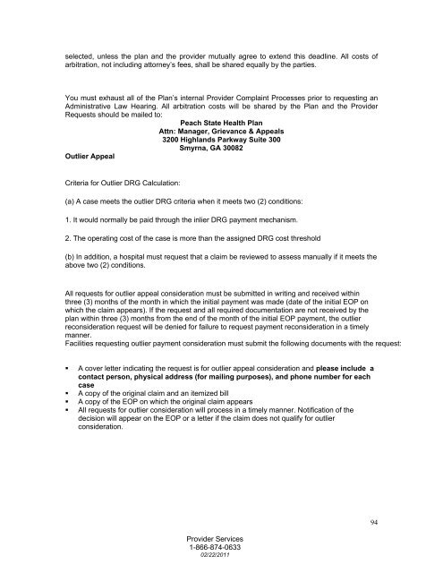 Peach State Provider Office Manual - Peach State Health Plan ...