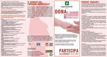 perche' donare? il sangue del cordone ombelicale - Direzione ...