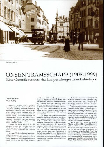 ONSEN TRAMSSCHAPP (1908-1999) Eine Chronik ... - Ons Stad