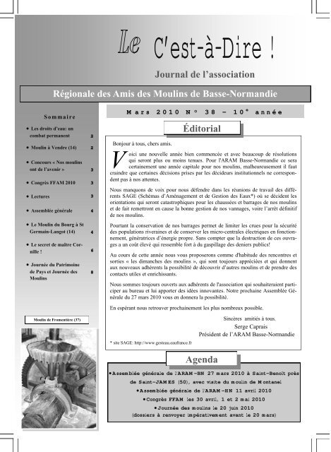 Agenda éditorial Journal De Lassociation Régionale Des