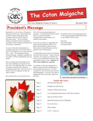 The Coton Malgache - Canadian Coton De Tulear Club