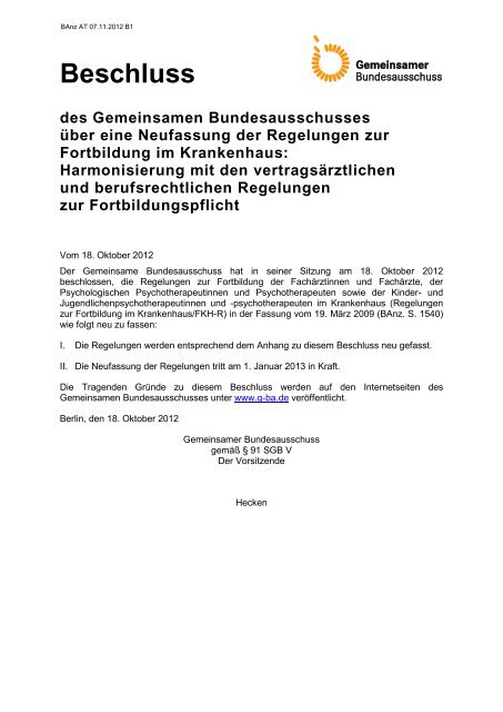 Neufassung der Regelungen zur Fortbildung im Krankenhaus PDF ...