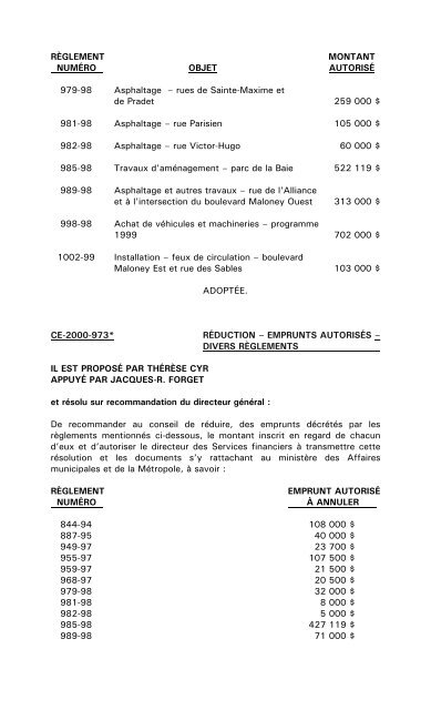 À une séance ordinaire du conseil de la ville de Gatineau, tenue à l ...