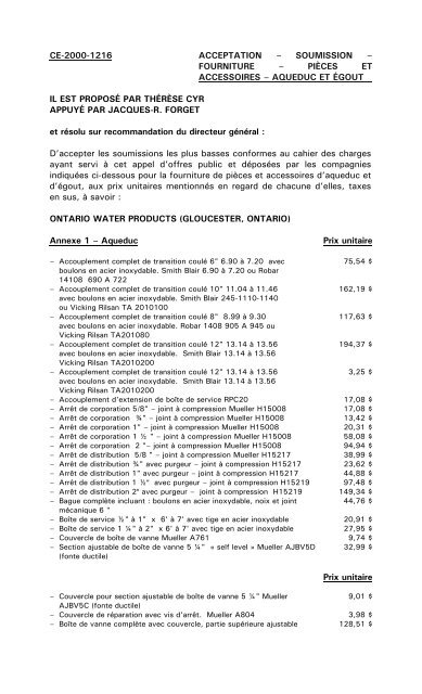 À une séance ordinaire du conseil de la ville de Gatineau, tenue à l ...