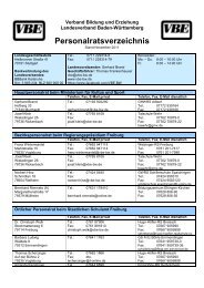 Personalratsverzeichnis - VBE Baden-Württemberg