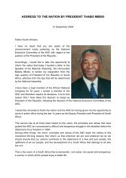 ADDRESS TO THE NATION BY PRESIDENT THABO MBEKI - SCSA