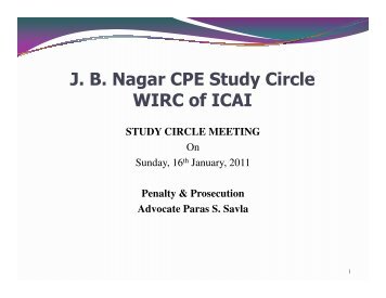 CIT - jb nagar cpe study circle of wirc of icai