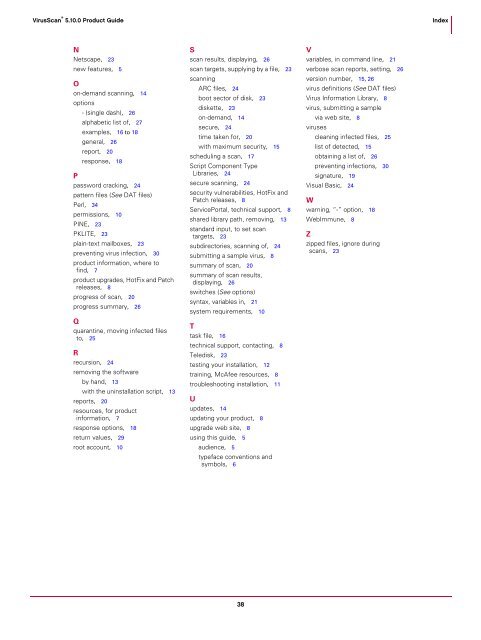 VirusScan for UNIX - Arizona State University