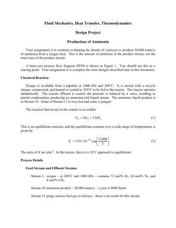 Fluid Mechanics, Heat Transfer, Thermodynamics Design Project