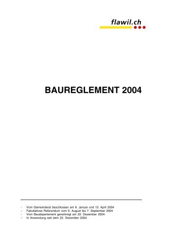 BAUREGLEMENT 2004 - Flawil