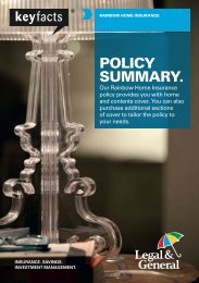 Legal & General - Policy Summary - One Call Insurance