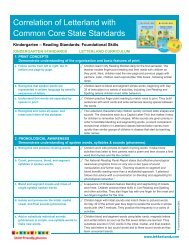 Letterland Common Core State Standards Correlation