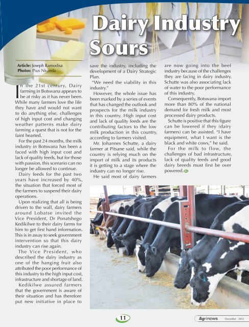 Agrinews December 2012 - Ministry of Agriculture