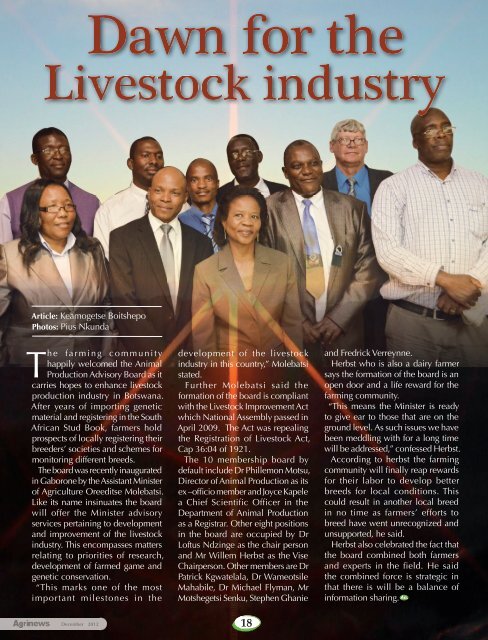 Agrinews December 2012 - Ministry of Agriculture