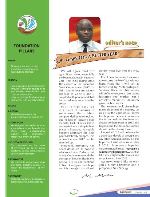 Agrinews December 2012 - Ministry of Agriculture