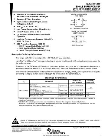 Single Buffer/Driver With Open-Drain Output (Rev. K)