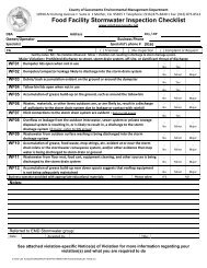 Stormwater Inspection Checklist for Food Facilities (Restaurants)