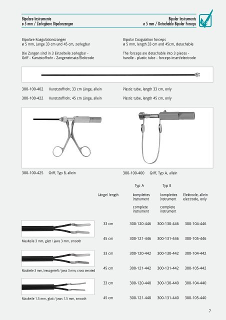 Bipolare Instrumente Zerlegbare Bipolarzange Bipolar ... - Elmed