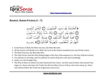 SOURCE: SURAH FATEHA (1 â 7) - IqraSearch.com