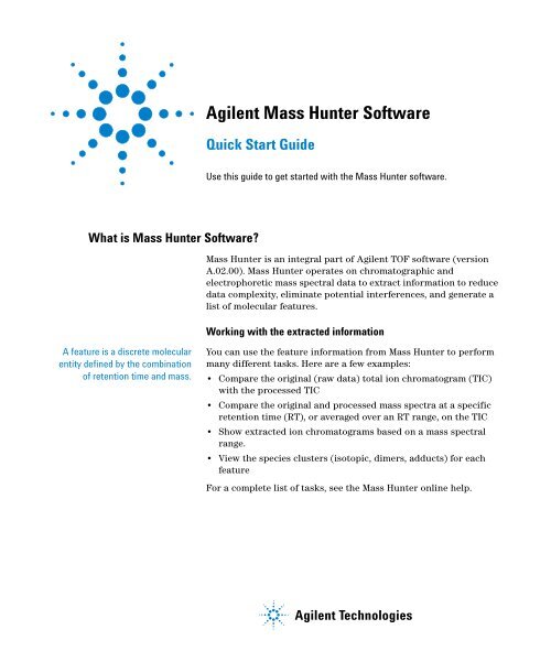 Agilent Mass Hunter Software Quick Start Guide