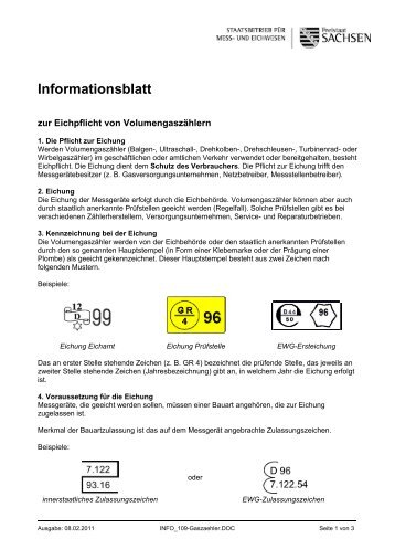 Informationsblatt - Mess- und Eichwesen