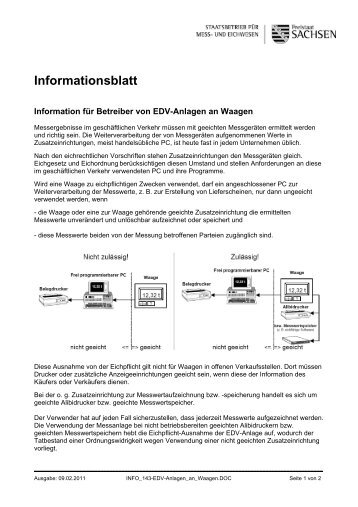 Informationsblatt - Mess- und Eichwesen