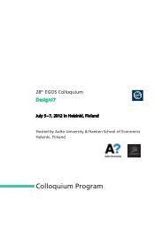 Colloquium Program - EGOS