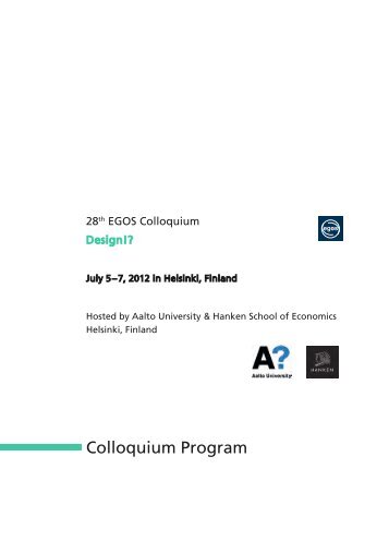 Colloquium Program - EGOS