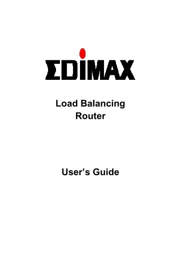 Load Balancing Router User's Guide - Edimax