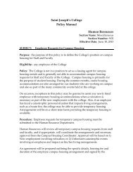 Employee Requests for Campus Housing - Saint Joseph's College ...