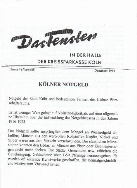 KÖLNER NOTGELD