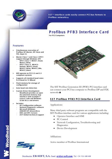 Profibus PFB3 Interface Card - ER-Soft