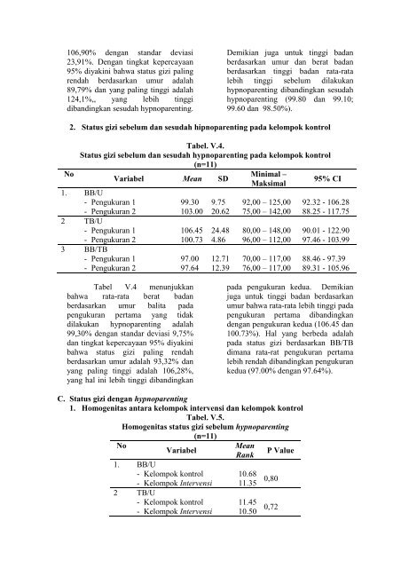 effect of hypnoparenting to nutrition status of children - ePrints ...