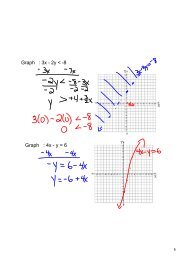 Graph : 3x - 2y < -8 Graph : 4x - y = 6 - Eastchester High School