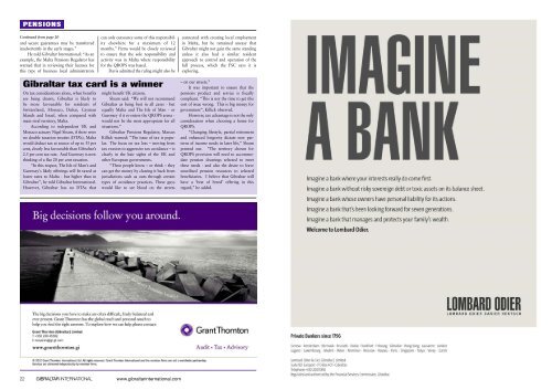 Gibraltar Budget 2012 - Gibraltar International Finance Magazine