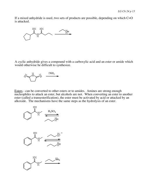 Learning Guide for Chapter 24 - Carboxylic Acid derivatives