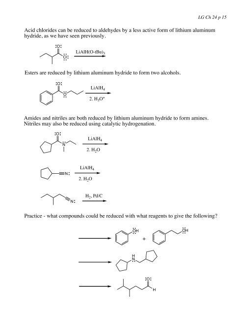 Learning Guide for Chapter 24 - Carboxylic Acid derivatives