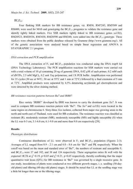 (SSR) linked to a new bacterial blight resistance gene xa33 (t)