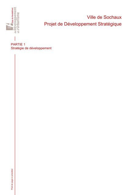 Ville de Sochaux Projet de DÃ©veloppement StratÃ©gique - ADU