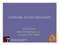 Continuity of Care Document - HL7