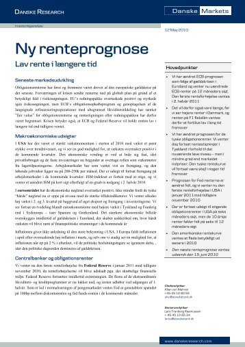 Ny renteprognose - Danske Analyse - Danske Bank