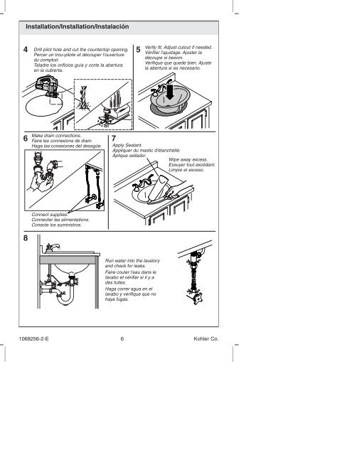 Installation Instructions - Serif Self-Rimming Basin - Kohler