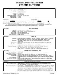 material safety data sheet xtreme cut 250c