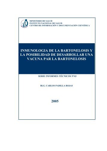 INMUNOLOGIA DE LA BARTONELOSIS Y LA ... - BVS - INS