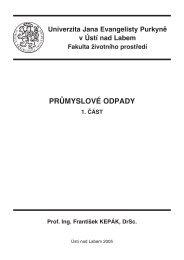 PrÅ¯mysLovÃ© odPady - Fakulta Å¾ivotnÃ­ho prostÅedÃ­ - UJEP